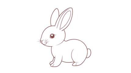 Obraz premium Outlined cartoon rabbit profile
