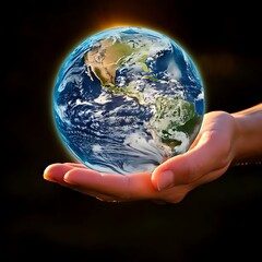 Earth held in a hand