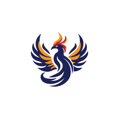 Phoenix Logo flying bird abstract design vector template.	