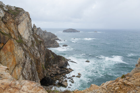 Cliffs of cape Penas landscape, Asturias, Spain