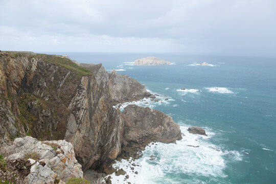 Cliffs of cape Penas landscape, Asturias, Spain