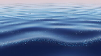 Close up of rippling blue ocean water with gentle waves and light reflections