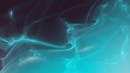 Abstract swirling turquoise and teal smoke or gas cloud