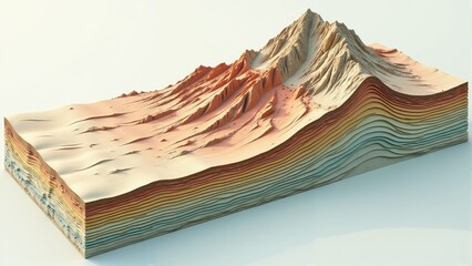 Majestic mountain range unfolds in vibrant hues, showcasing nature's beauty under a clear sky with tranquil waters below