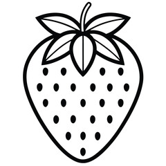 Detailed strawberry icon with visible seeds perfect for food and health graphics