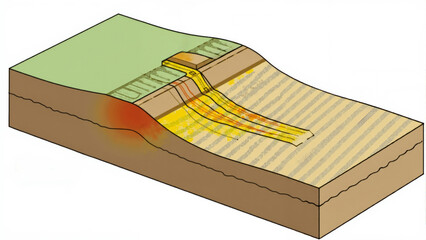 Understanding geological layers and formations in a scenic landscape