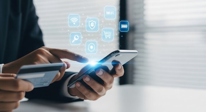 Secure online shopping on mobile with credit card feels safe with integrated security features - Powered by Adobe