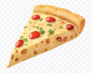 realistic 3d delicious fast food icons (fried chicken,  pizza slice , french fries ) set isolated on transparent background