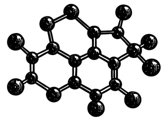 Fototapeta premium Molecule Structure Silhouette, Laboratory Science SVG, PNG