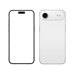 Silver Smartphone similar 17 air. Blank white screen mockup,  transparent background, white, mobile app presentation, display template. Business Marketing Plan, Infographics