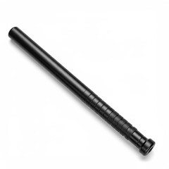 Black police baton with textured grip for law enforcement use  