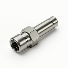 Straight metal hose connector with threaded fitting design  