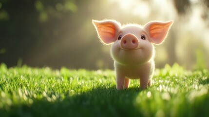 Adorable piglet outdoors