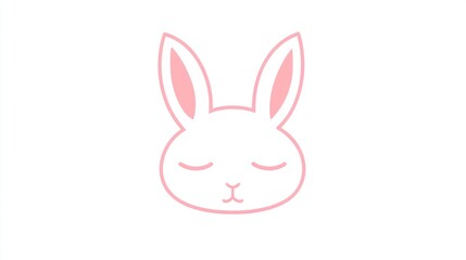 Obraz premium Cute sleeping bunny head illustration