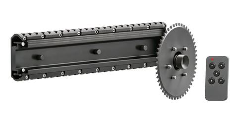 Industrial Sprocket and Linear Actuator with Remote Control machinery equipment isolated on a transparent background