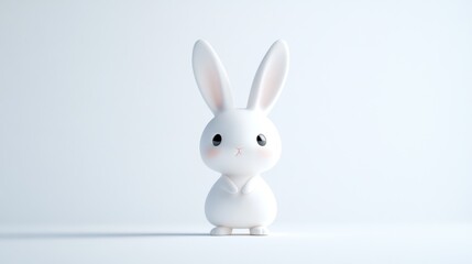 Cute white rabbit figurine