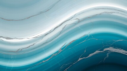 Abstract flowing waves of blue and white with marble like texture