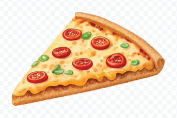 realistic 3d delicious fast food icons (fried chicken,  pizza slice , french fries ) set isolated on transparent background