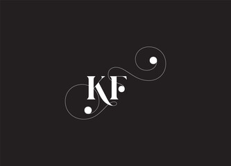 KF letter logo design on luxury background