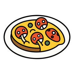 Fototapeta premium pizza mushrooms in plate