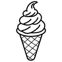 Vibrant illustration of a classic ice cream cone with colorful scoops and toppings perfect for summer treats and desserts