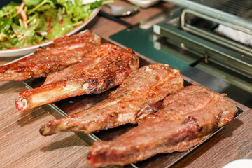 Chinese food. Grilled lamb ribs