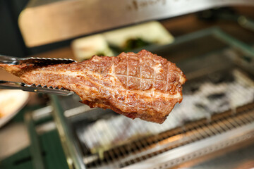 Chinese food. Grilled lamb ribs