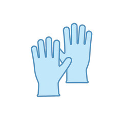 Blue Disposable Nitrile Gloves Icon