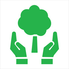conservation icons. simple color green vector