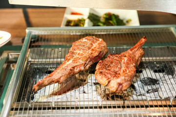 Naklejka premium Chinese food. Grilled lamb ribs
