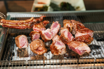 Chinese food. Grilled lamb ribs