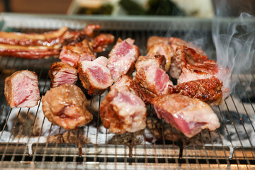 Chinese food. Grilled lamb ribs