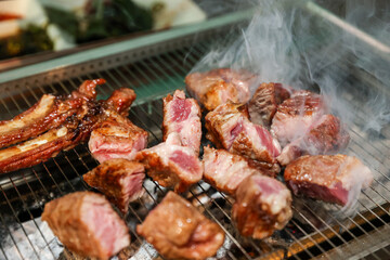 Chinese food. Grilled lamb ribs