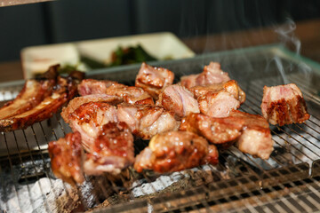 Chinese food. Grilled lamb ribs