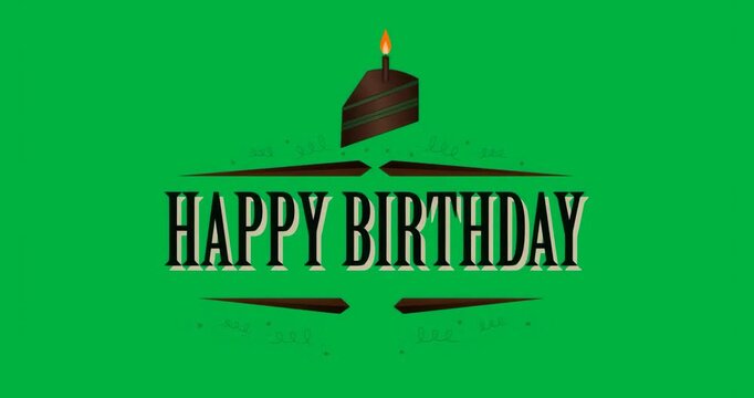 On start Happy Birthday design on clear canvas showing candle igniting flickering for party