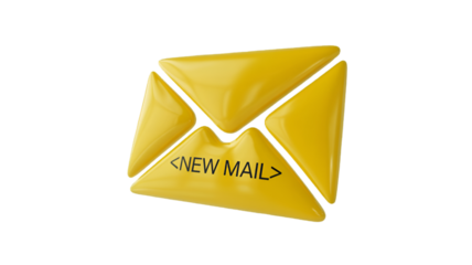 yellow mail envelope isolated on white