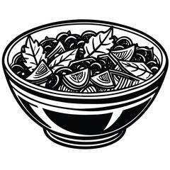Healthy fresh salad bowl illustration for food and lifestyle promotions