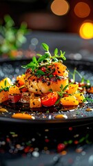 fried fish with vegetables