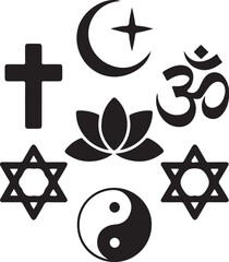 Diverse faiths unite in symbol collage