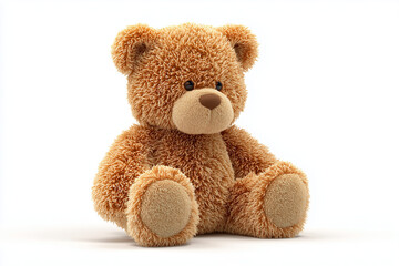 Obraz premium A teddy bear, 3D render, isolated on a white background.