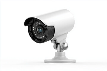 A webcam on a small stand, 3D render, isolated on a white background.