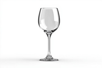 Obraz premium A wine glass, empty, 3D render, isolated on a white background.