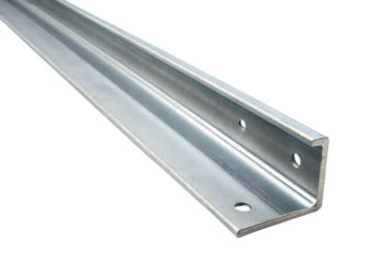 Steel Angle Profile with Drilled Holes on Background metal construction isolated on a transparent background