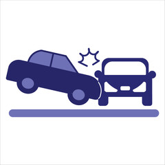 car accident icons. simple colored vector