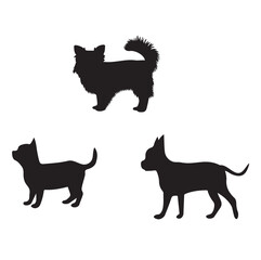hand drawn silhouette of chihuahua.