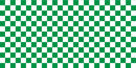 Green and White Checkerboard Seamless Pattern