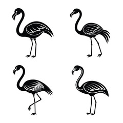 Obraz premium Flamingo silhouette vector illustration – elegant tropical bird design for decor and artwork