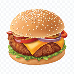 realistic 3d delicious fast food icons (fried chicken,  pizza slice , french fries ) set isolated on transparent background