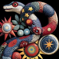Celestial - A cyan universe with orange serpent curves