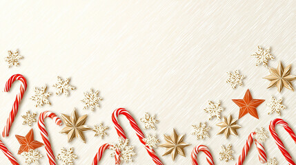 White Snowflake Border on Red Background with Empty Center Space for Text Overlay, Festive Christmas Winter Holiday Backdrop, Seasonal Greeting Card or Invitation Template